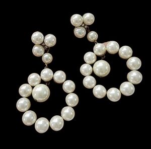 J. Crew Earrings Pearl Circles Statement Earrings Post Back